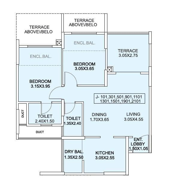 Amits Bloomfield Unit plan - 822 sq.ft.