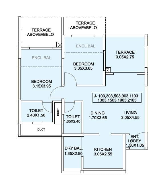 Amits Bloomfield Unit plan - 823 sq.ft.
