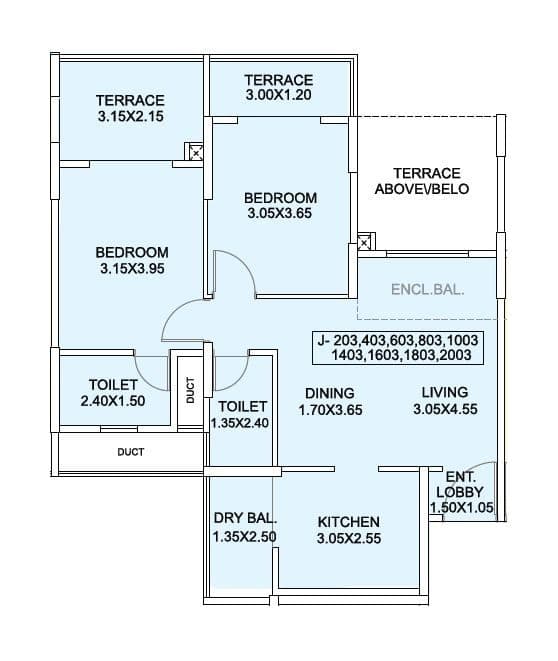 Amits Bloomfield Unit plan - 843 sq.ft.