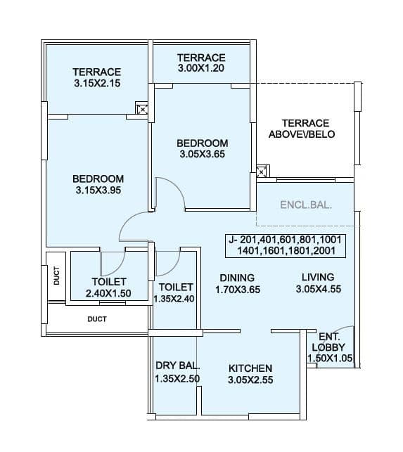 Amits Bloomfield Unit plan - 844 sq.ft.