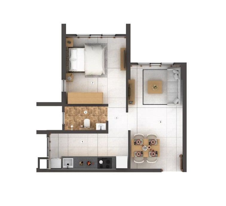 Unit plan - 400 sq.ft.