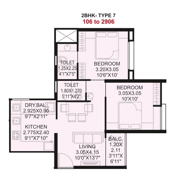 Vardhaman Leap Unit plan - 576 sq.ft.