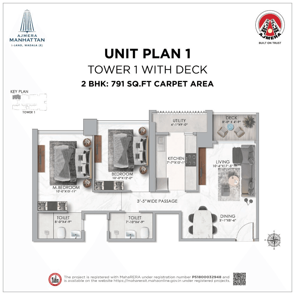 Unit plan - 791 sq.ft.