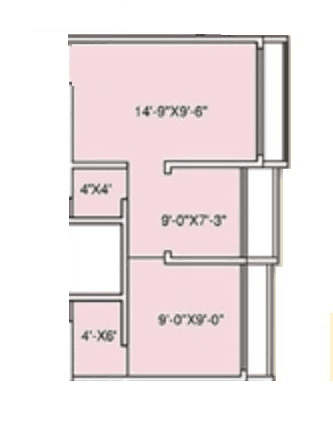 Gladiolus Tower Unit plan - 440 sq.ft.