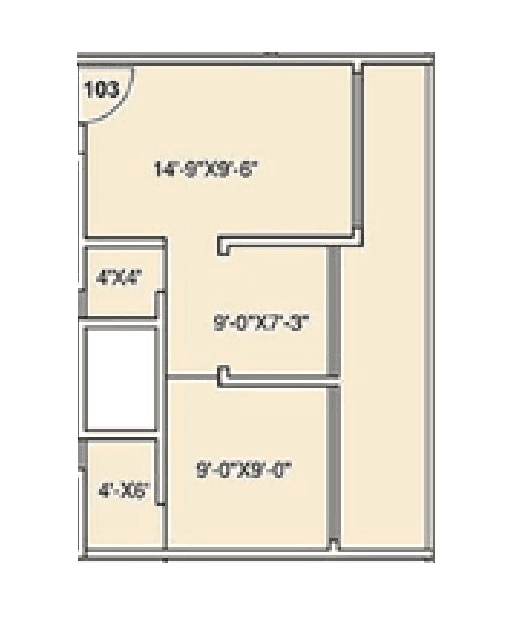 Gladiolus Tower Unit plan - 507 sq.ft.