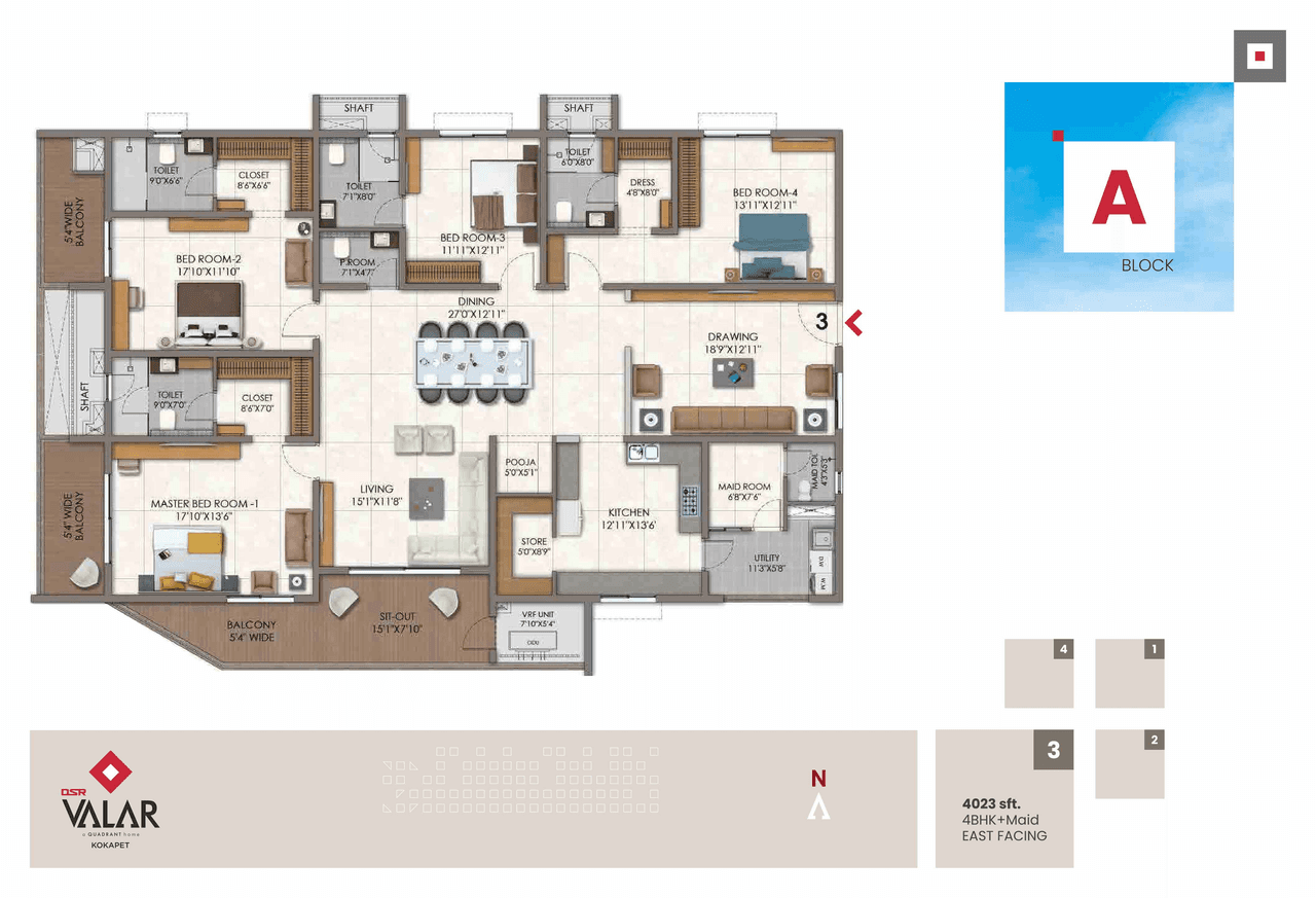 DSR Valar Unit plan - 2896 sq.ft.