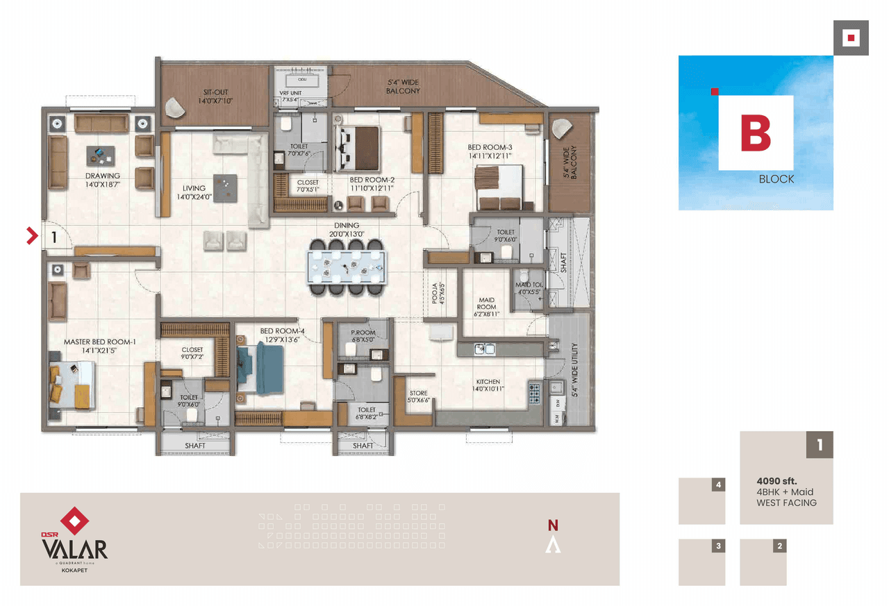 DSR Valar Unit plan - 2945 sq.ft.
