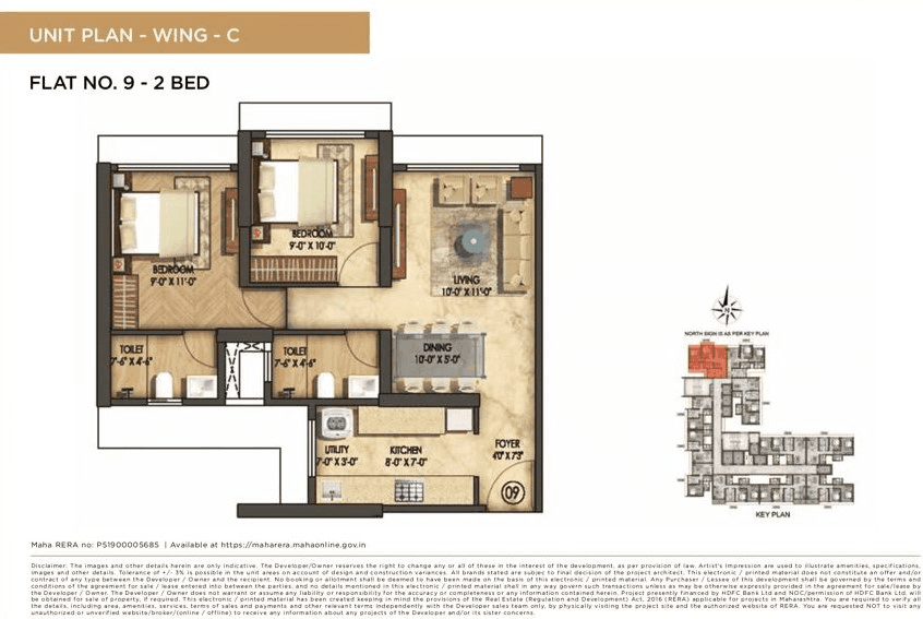 Runwal Timeless Unit plan - 583 sq.ft.