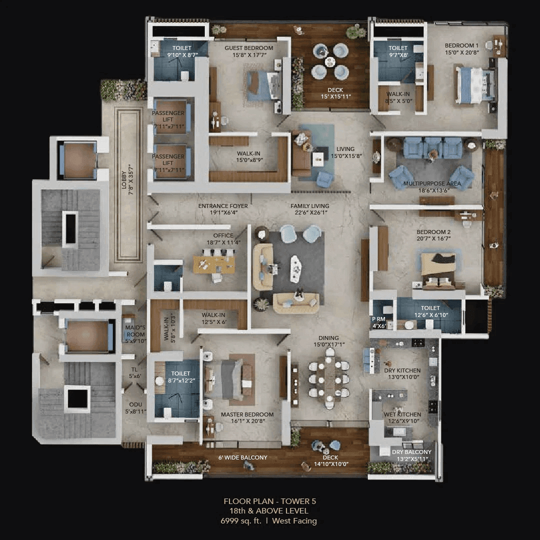 SAS Crown Unit plan - 5249 sq.ft.