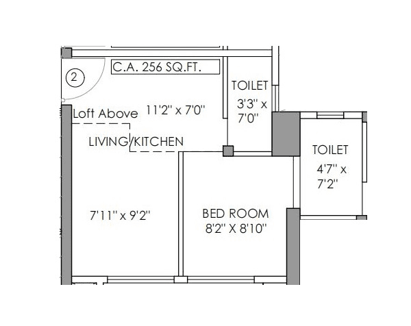 Satellite Aarambh Avyaan Unit plan - 256 sq.ft.