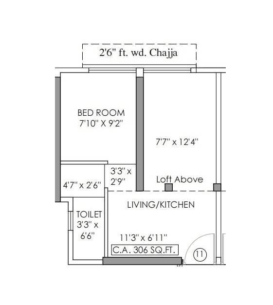 Satellite Aarambh Avyaan Unit plan - 306 sq.ft.