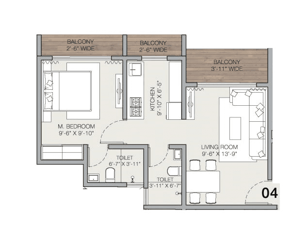 Unit plan - 460 sq.ft.