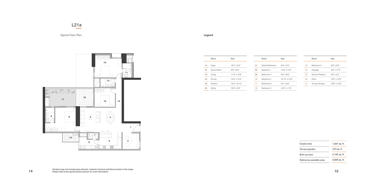 Total Environment Down by the Water Unit plan - 1591 sq.ft.