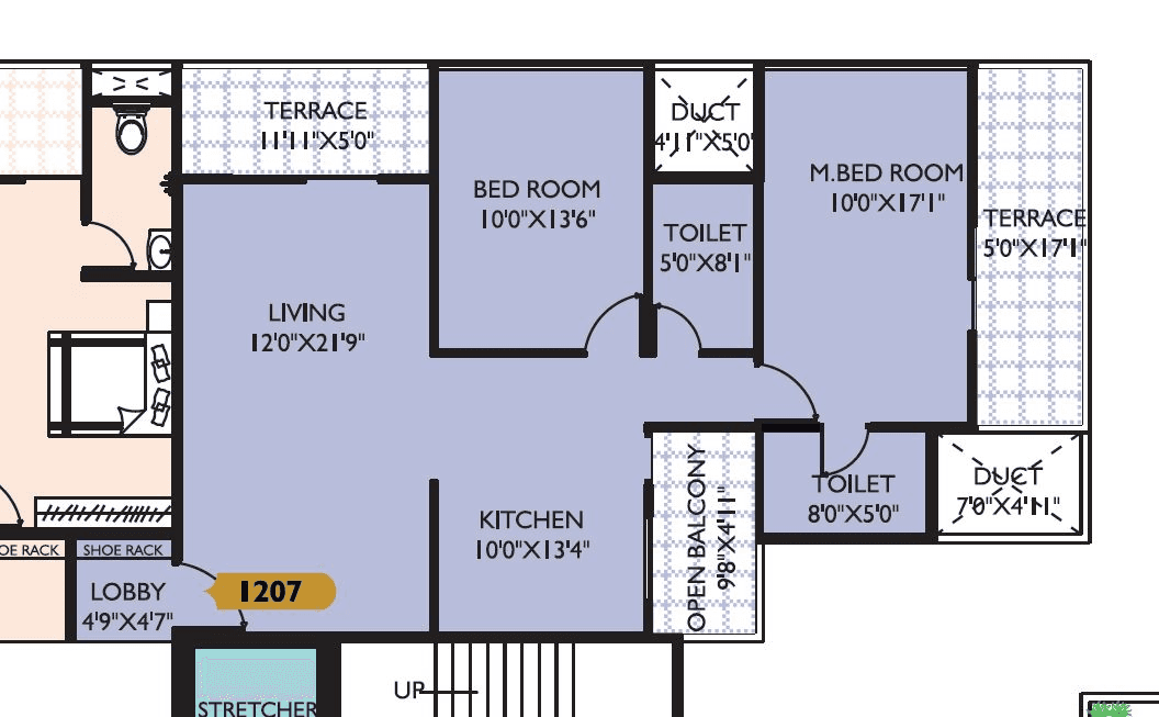 Keshav Leela Polaris Unit plan - 1071 sq.ft.