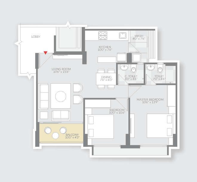 Vishwanath Maher Homes 5 Unit plan - 719 sq.ft.