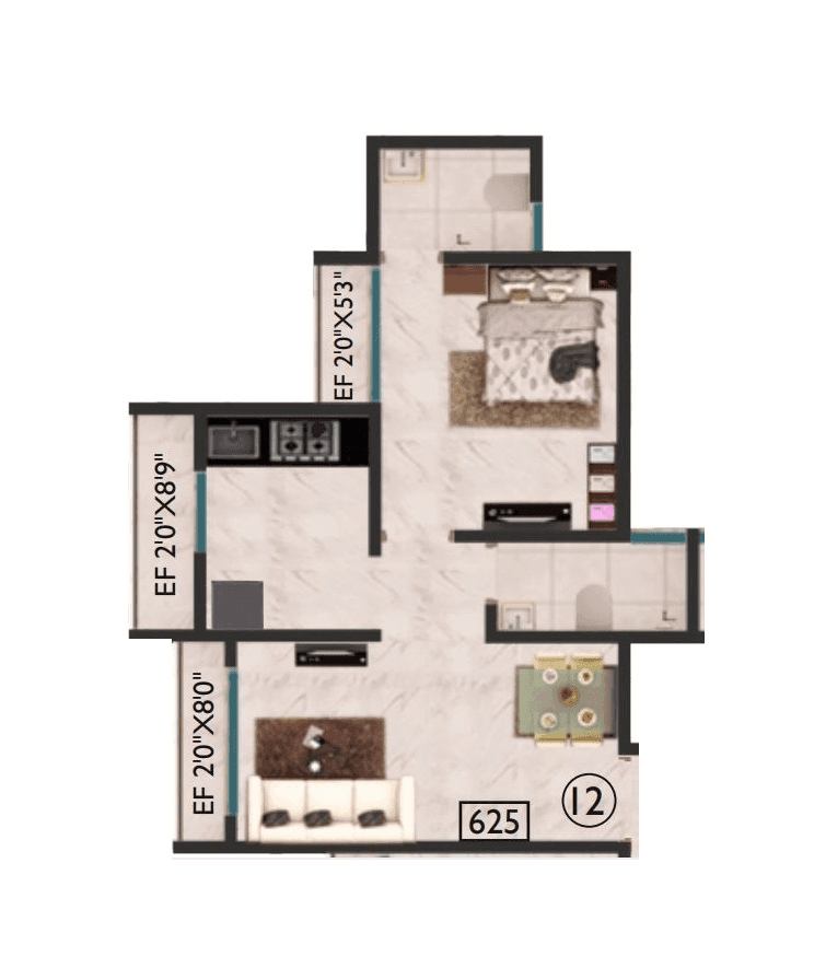 Unit plan - 423 sq.ft.