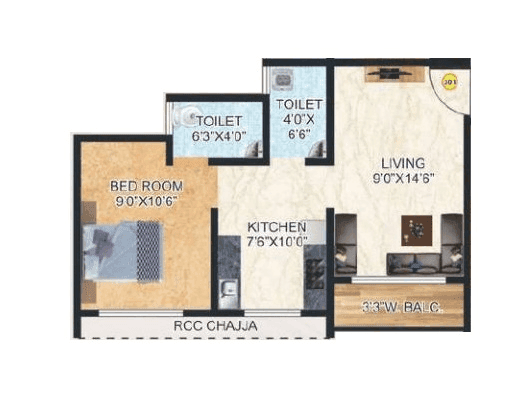 Unit plan - 423 sq.ft.