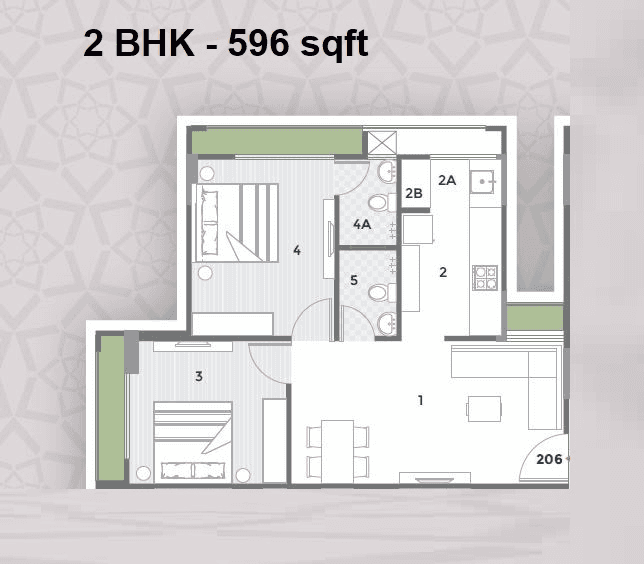 Shilp Ananta Unit plan - 596 sq.ft.
