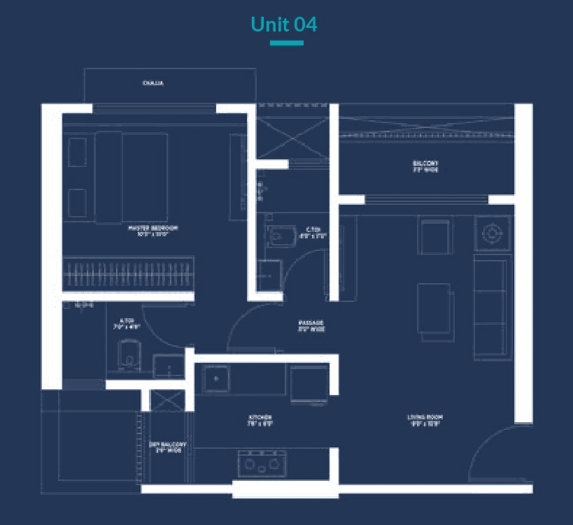 Mehta Altura 1978 Unit plan - 457 sq.ft.