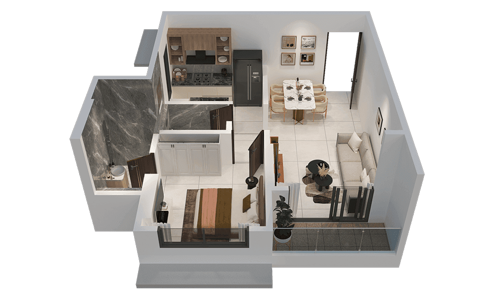 Puneet Aura Unit plan - 475 sq.ft.