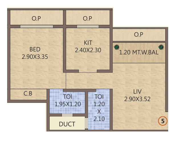 Umiya Oasis Unit plan - 480 sq.ft.
