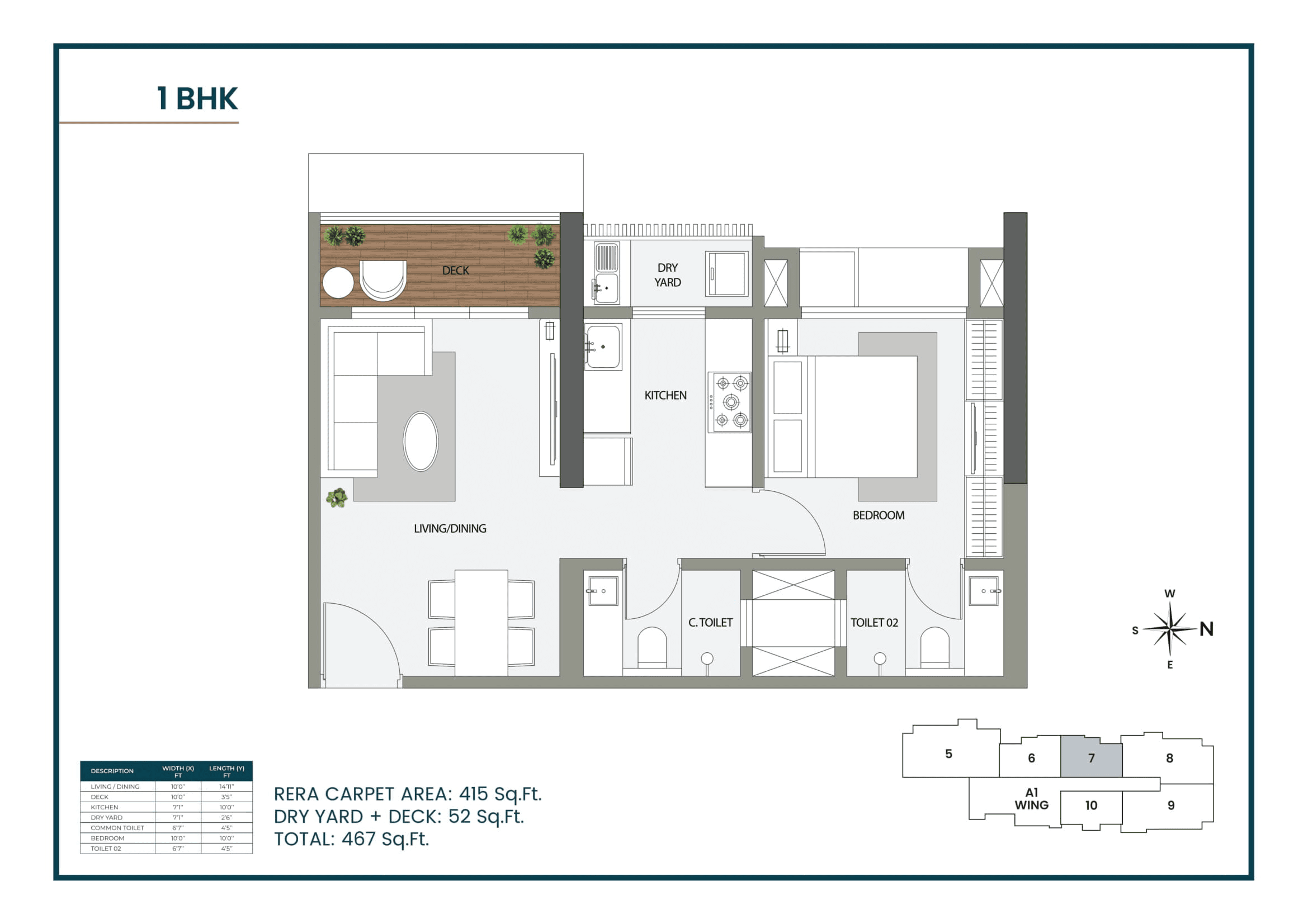 Unit plan - 467 sq.ft.