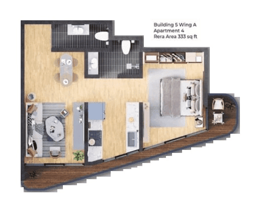 Unit plan - 333 sq.ft.