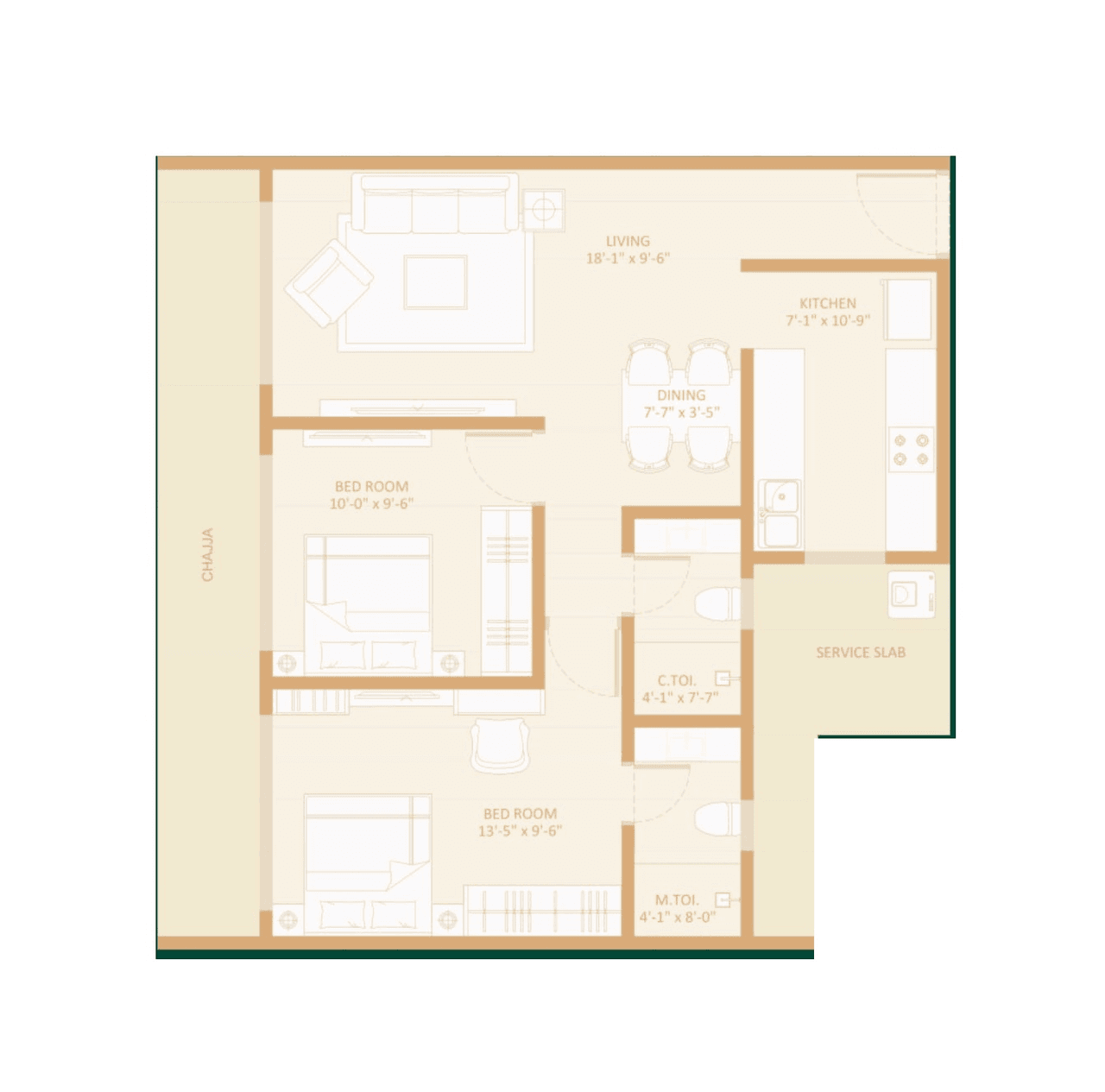 Avant Buzz Unit plan - 648 sq.ft.