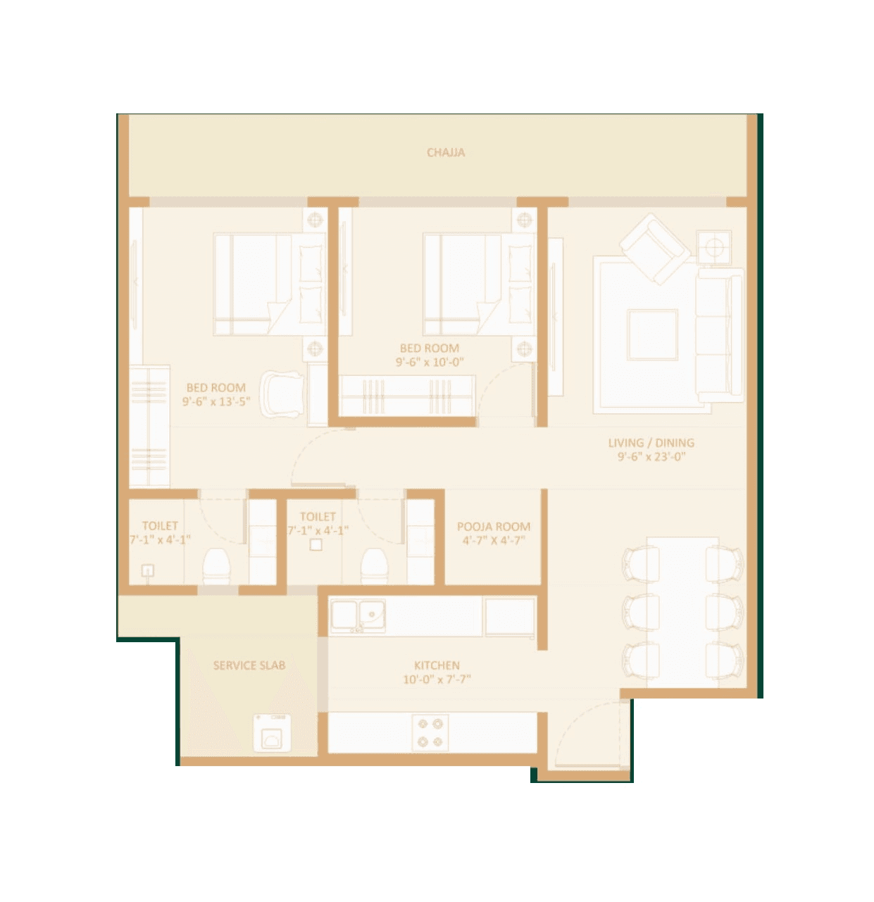 Avant Buzz Unit plan - 675 sq.ft.