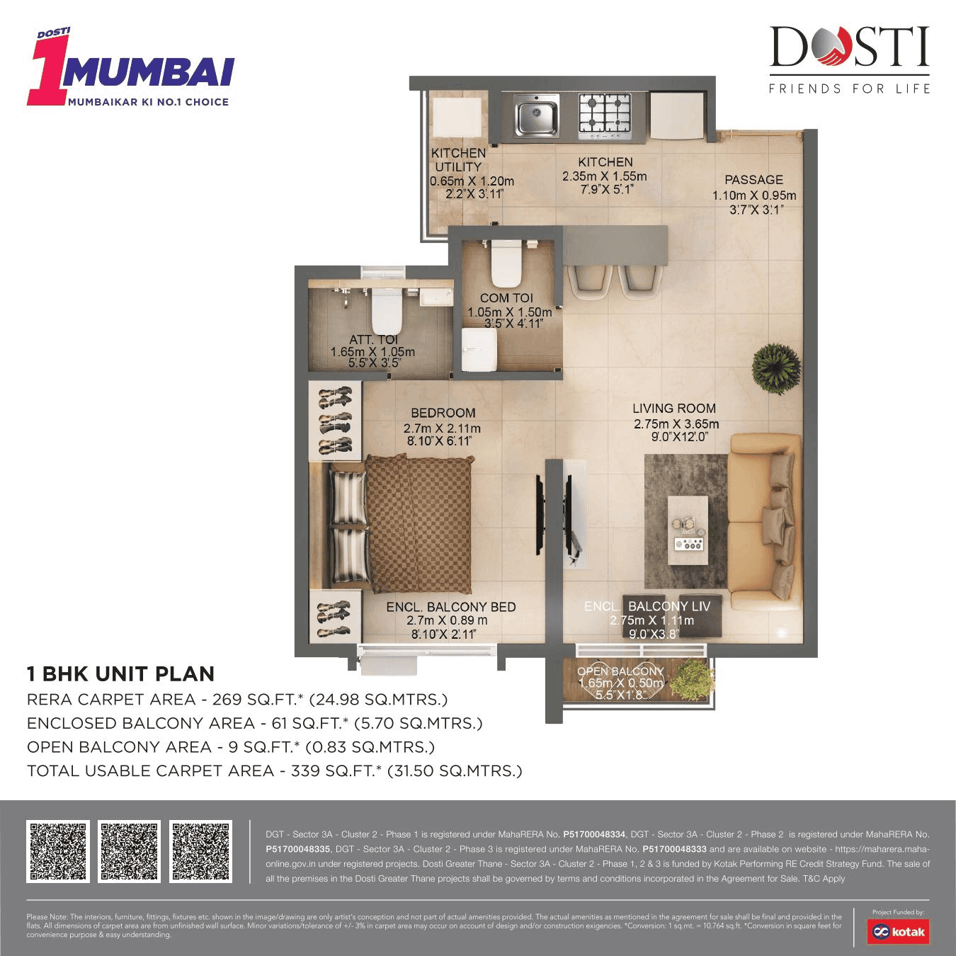 Unit plan - 339 sq.ft.