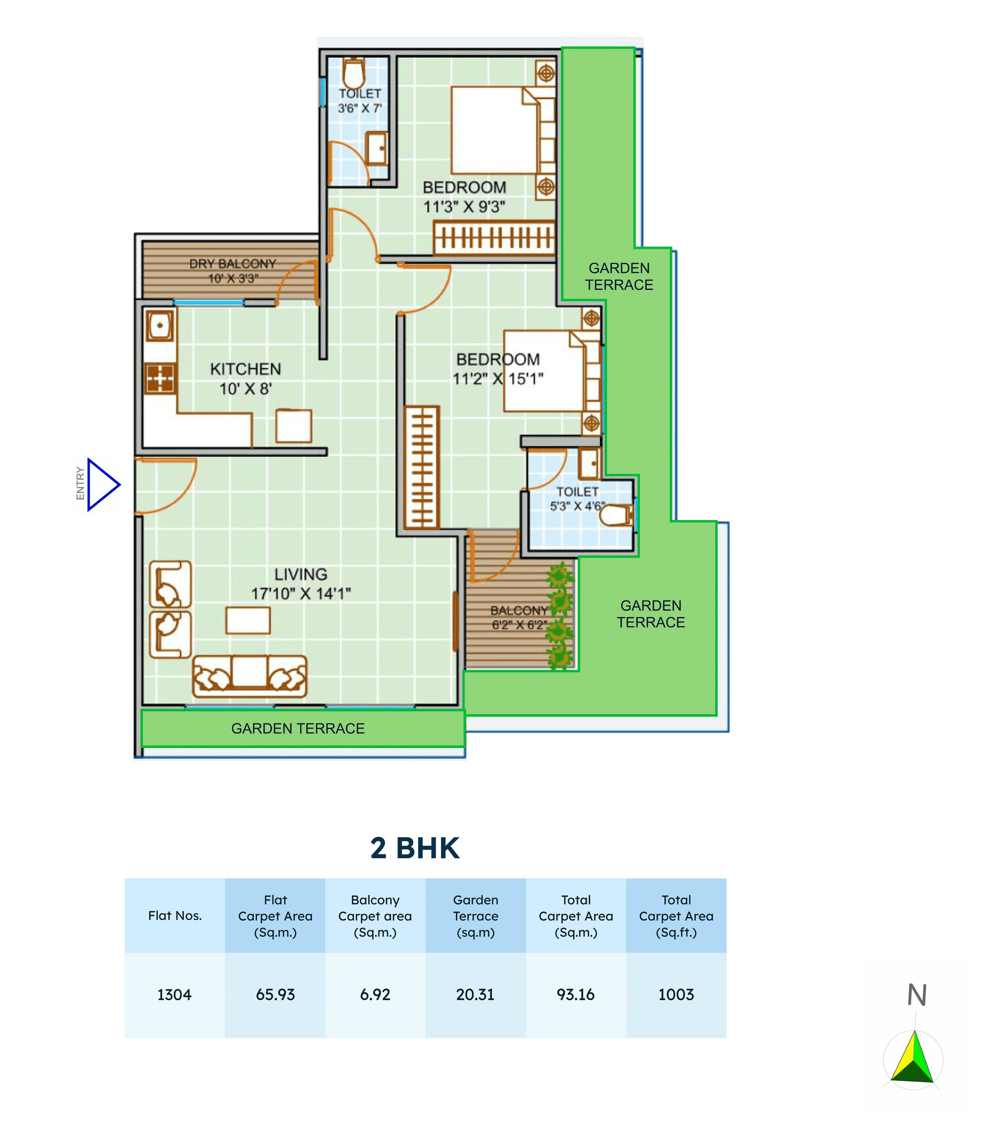 Unit plan - 1004 sq.ft.