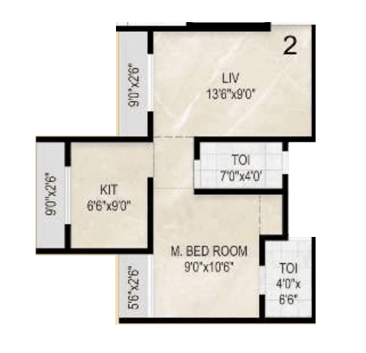 Unit plan - 424 sq.ft.
