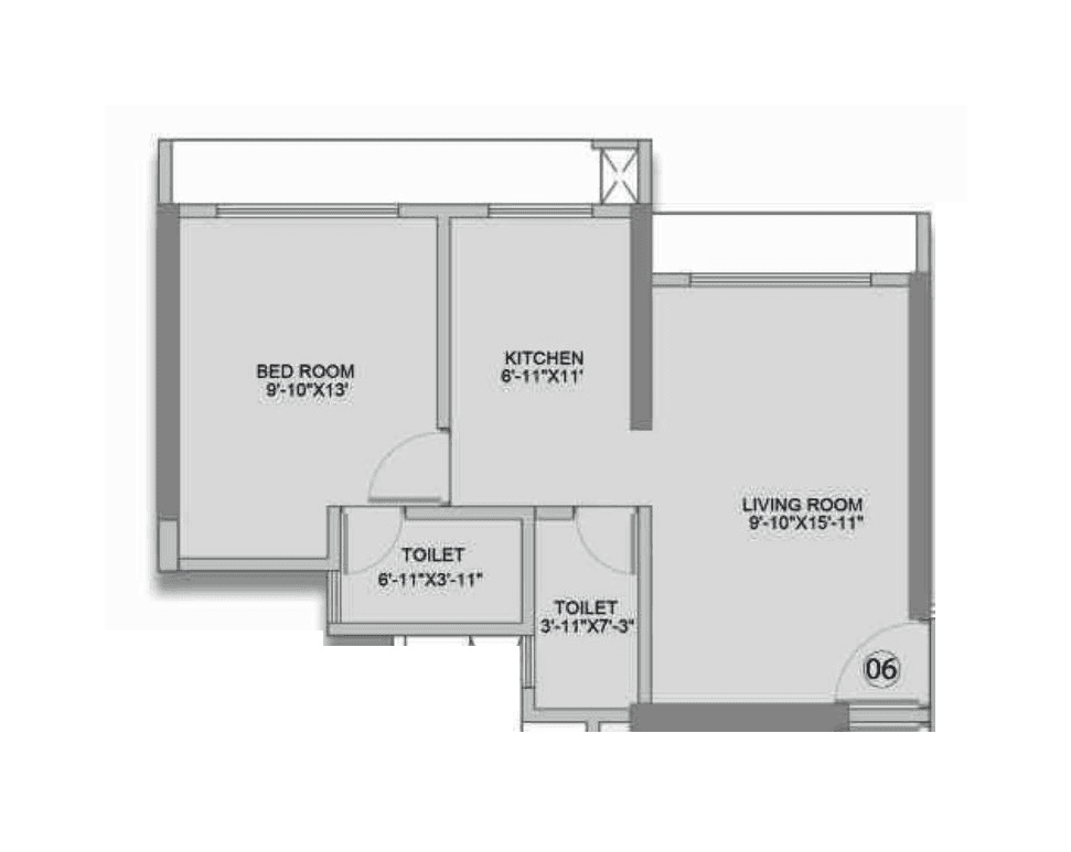 Prithvi Pride Unit plan - 435 sq.ft.