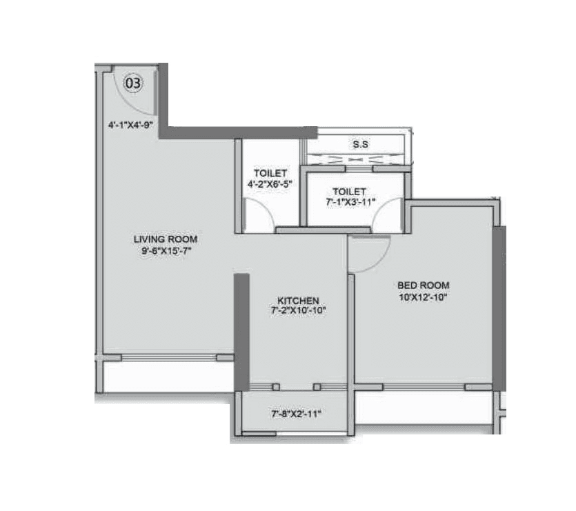 Prithvi Pride Unit plan - 466 sq.ft.