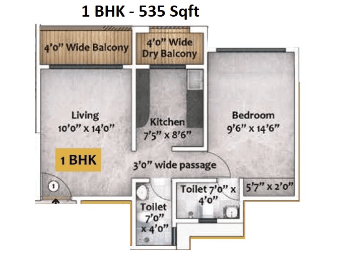 Unit plan - 535 sq.ft.