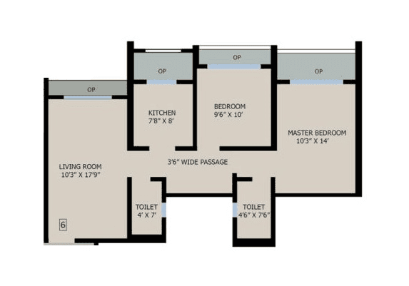 KKG Mukundam Unit plan - 671 sq.ft.