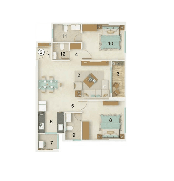 Unit plan - 795 sq.ft.