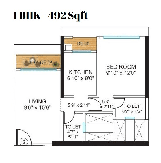 Neelam Stellar Unit plan - 492 sq.ft.