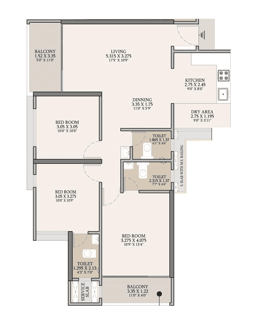 Vision Altia Unit plan - 1004 sq.ft.