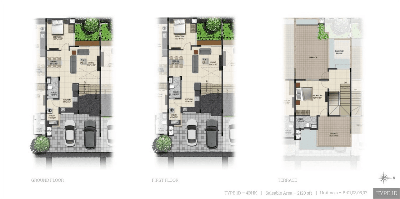 Urban Serenity Unit plan - 1484 sq.ft.