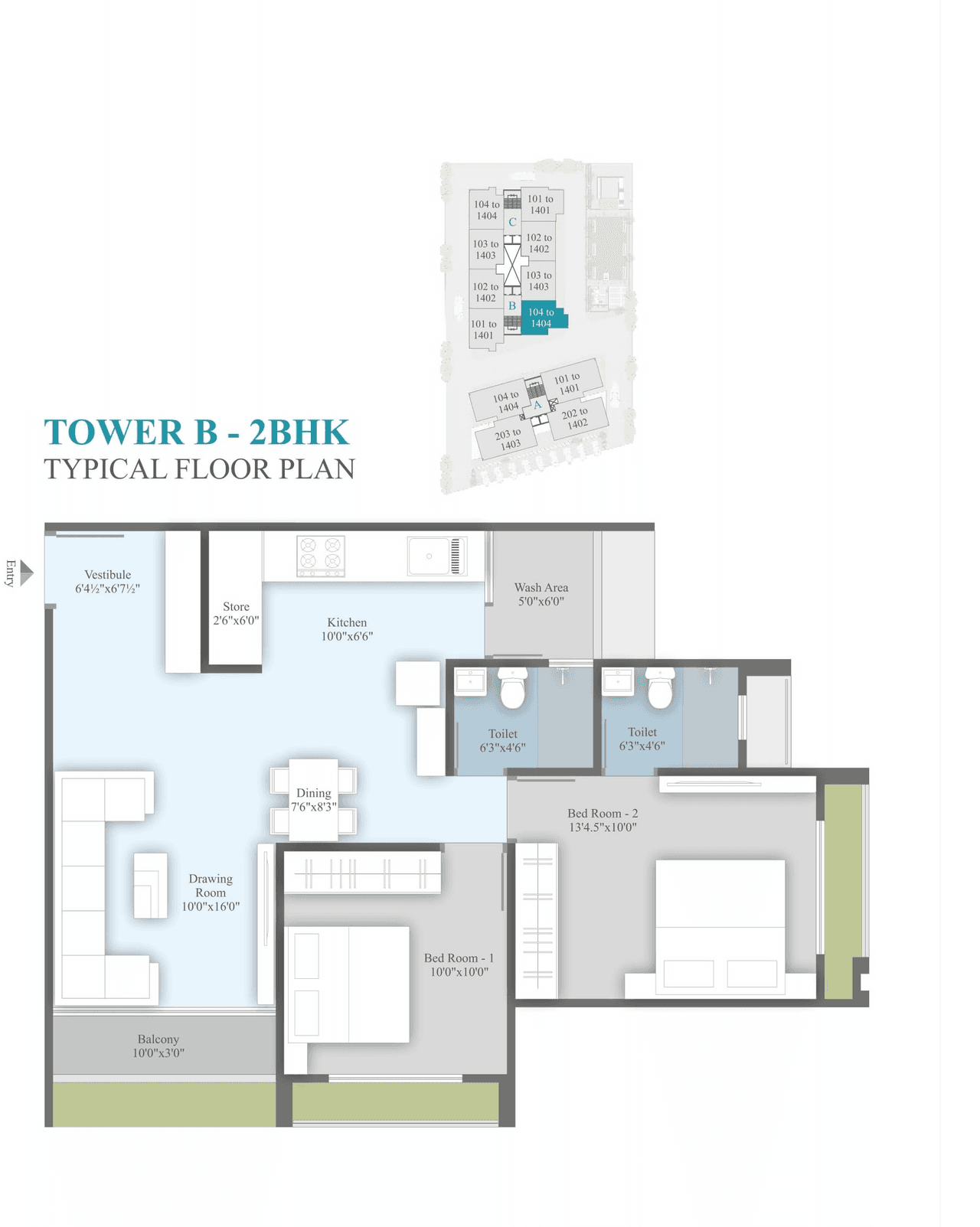 Happy Skyside Unit plan - 612 sq.ft.
