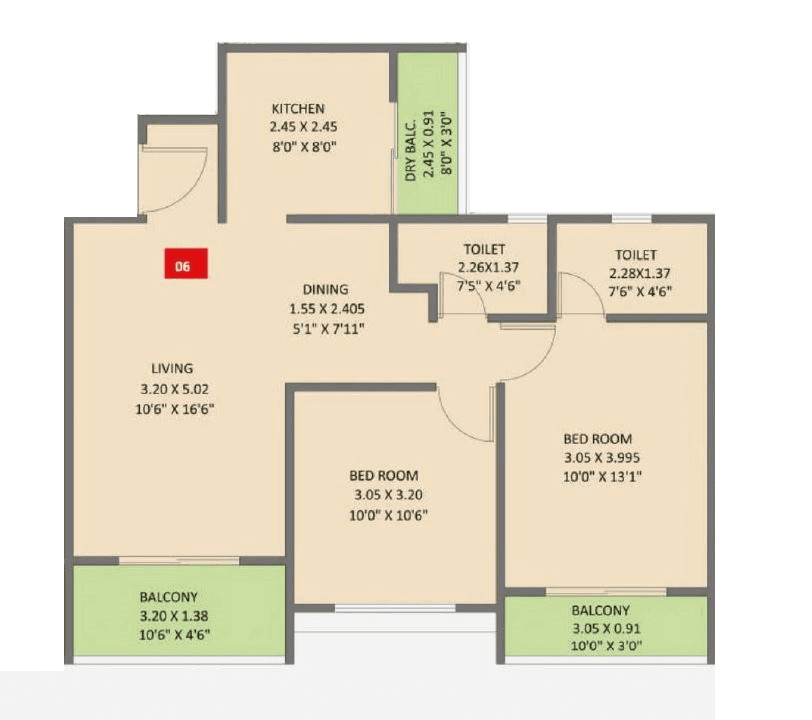 Legend Aaradhyam Unit plan - 760 sq.ft.