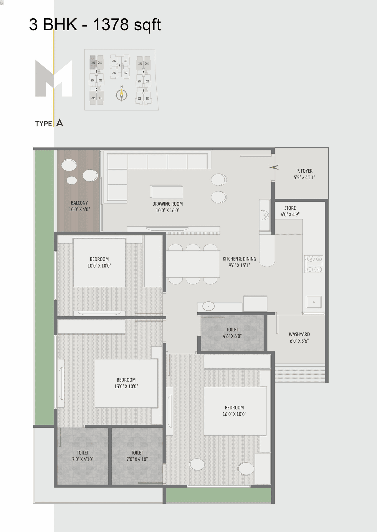 Mount Milano Unit plan - 950 sq.ft.