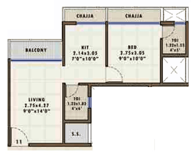 Neelkanth Dham Unit plan - 460 sq.ft.