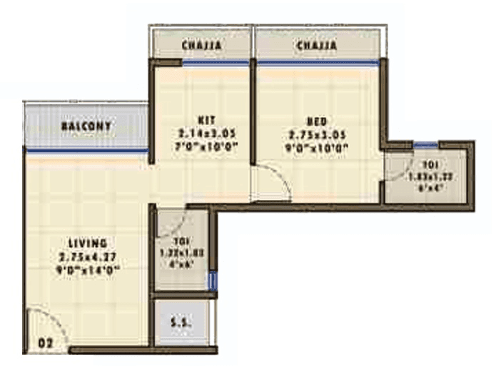 Unit plan - 460 sq.ft.