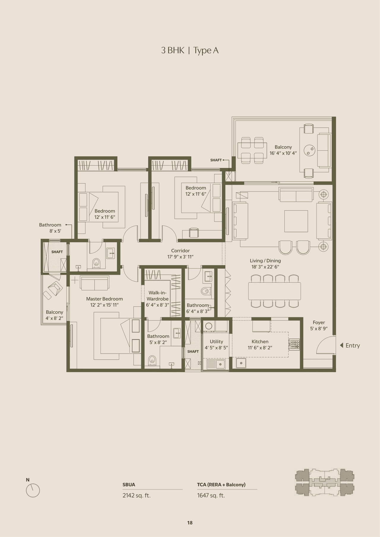 Assetz Tree & Tandem Unit plan - 1426 sq.ft.