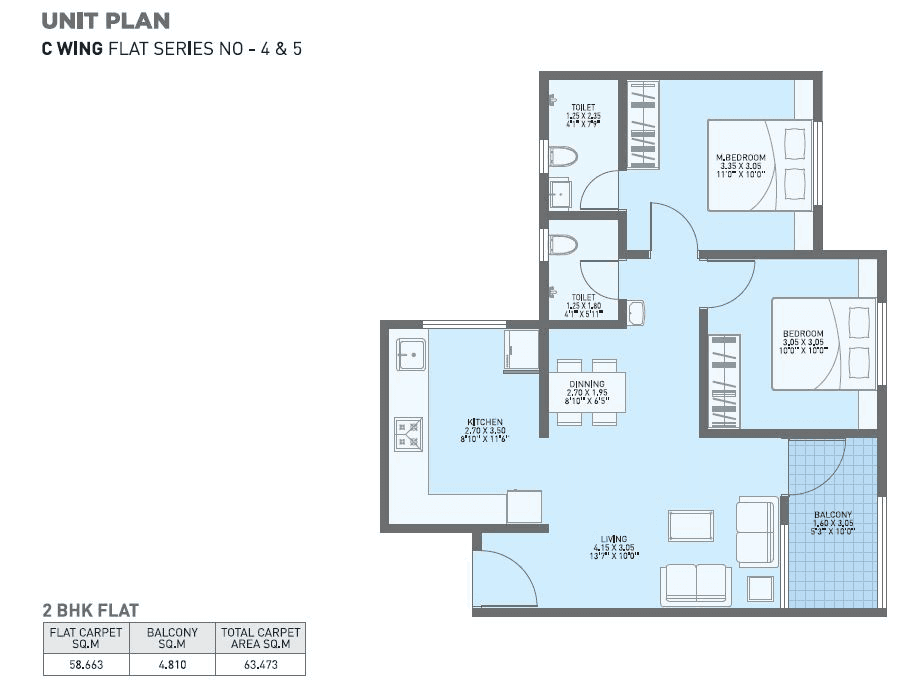 Unit plan - 683 sq.ft.