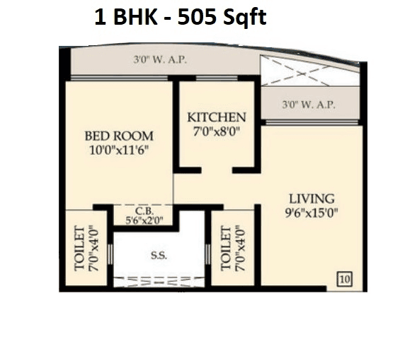 Seven Eleven Ayodhya Unit plan - 505 sq.ft.