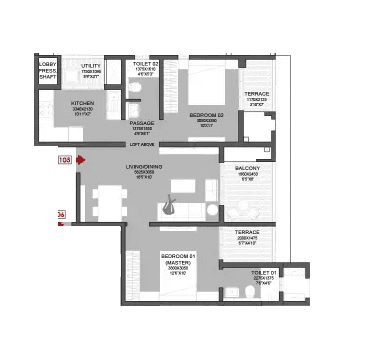 Unit plan - 766 sq.ft.