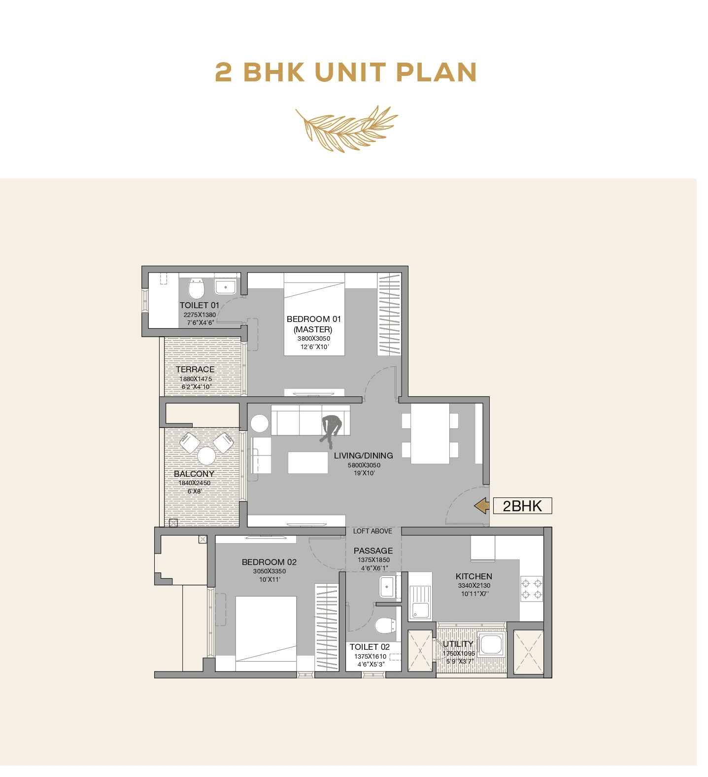 Unit plan - 814 sq.ft.